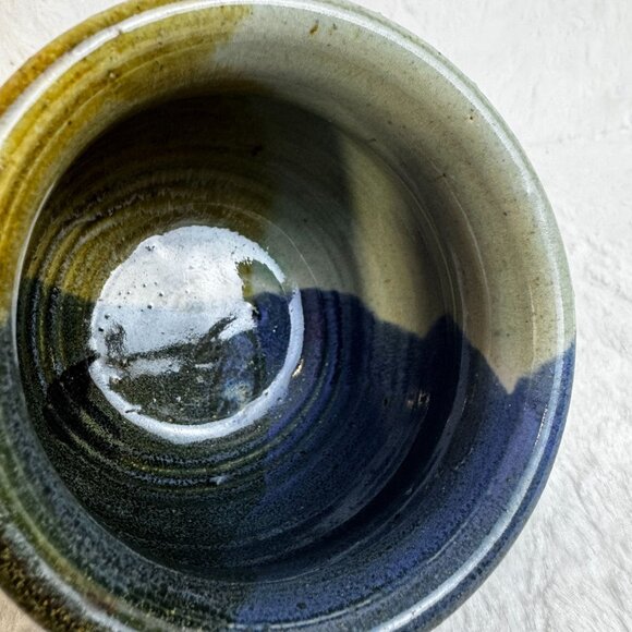 Artisan Handcrafted Pottery Stoneware Multicolor Artist Studio Vase 87' Signed - Picture 5 of 8